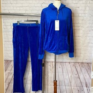 NEW! Yasumond royal blue velour track suit XL
